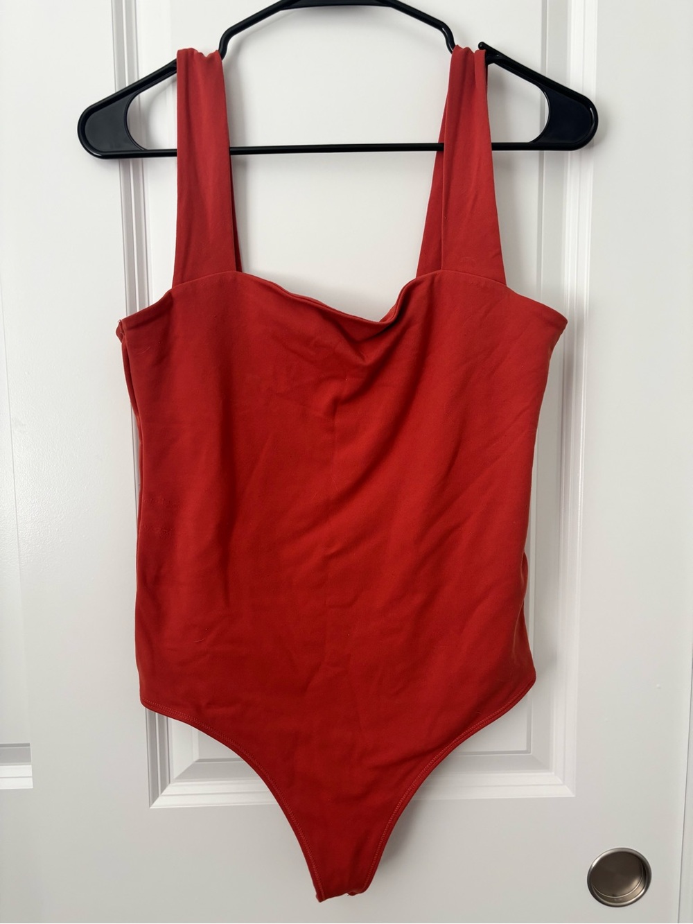 Abercrombie & Fitch Red Scoop Neck Bodysuit